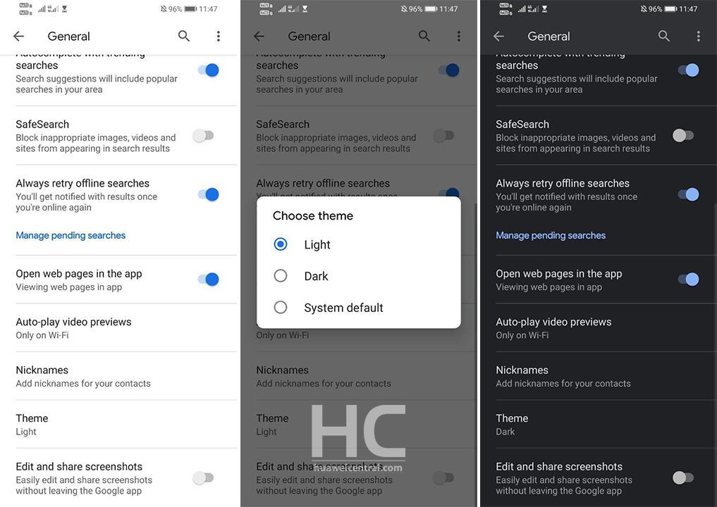 How to enable Dark Mode on Google app