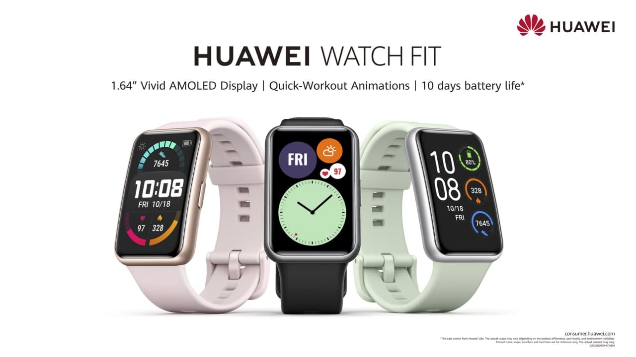  HUAWEI Watch FIT Bluetooth SmartWatch, 1.64 Vivid