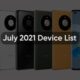 July 2021 device list