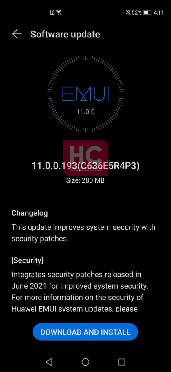 Huawei P40 June 2021 security update