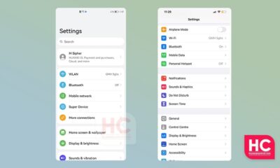 iOS 14 vs HarmonyOS 2 Settings Menu