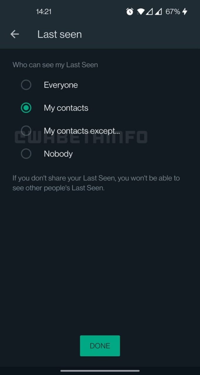 WhatsApp Privacy Settings Android 