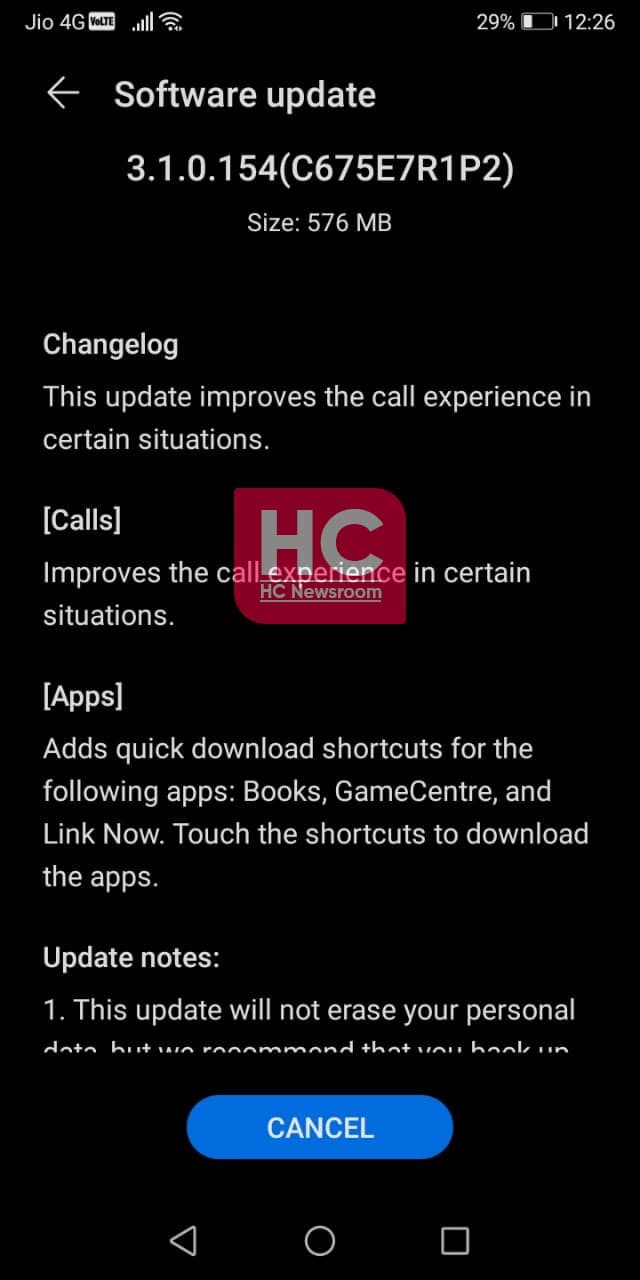 Honor 9S new apps software update