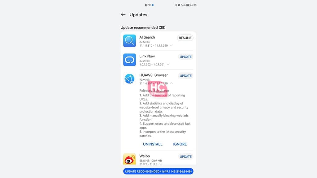 Huawei Browser Update