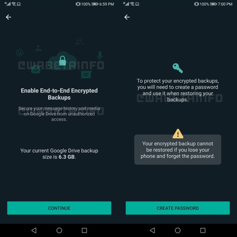 WhatsApp Android encrypted
