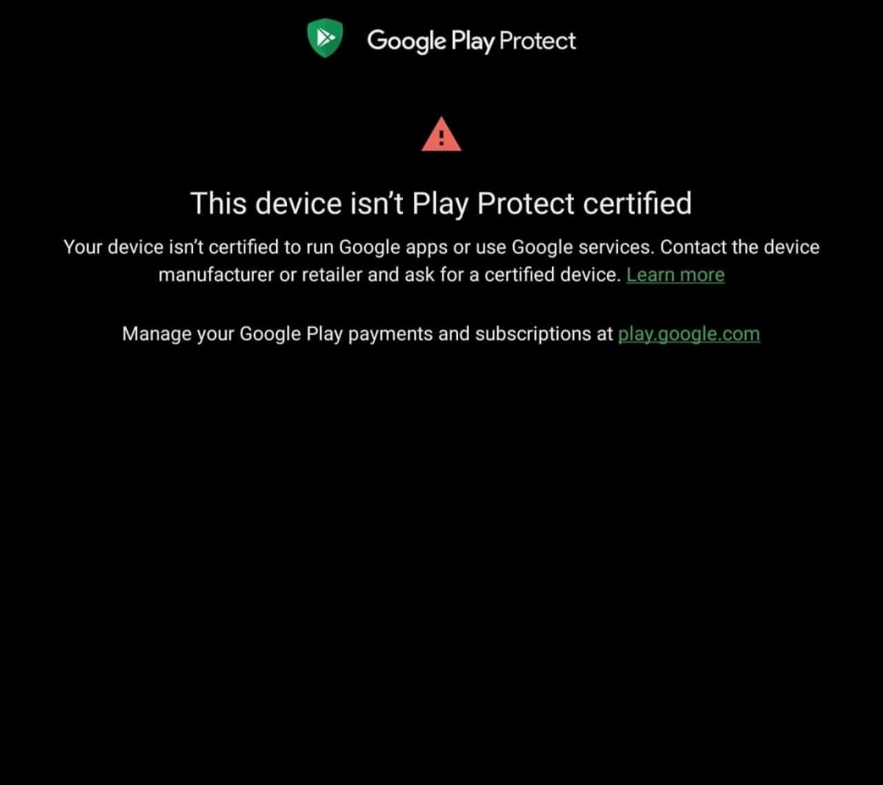 Huawei Play Protect errors