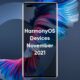 HarmonyOS november 2021 devices