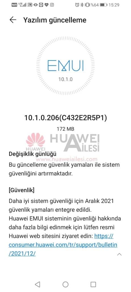 Huawei P smart S December 2021 update