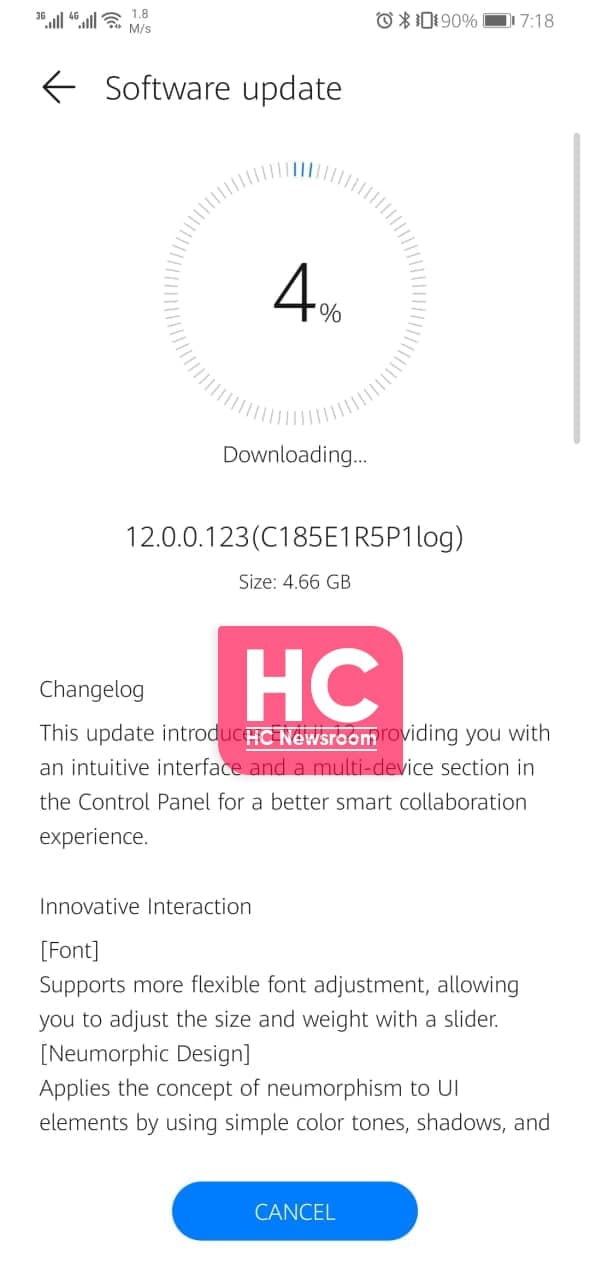 Huawei P30, first beta of EMUI 12 