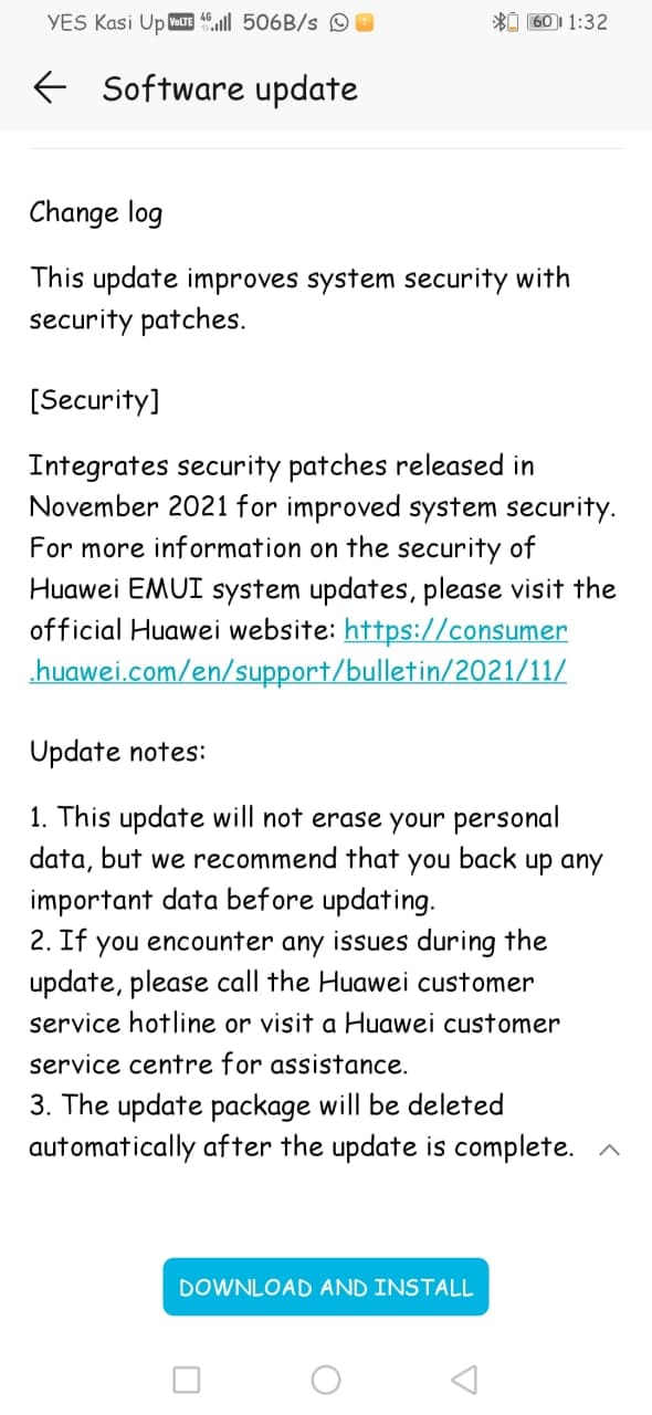 Honor 9X Pro November 2021 update
