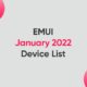 EMUI January 2022 devices