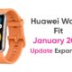 Huawei Watch Fit January 2022 update