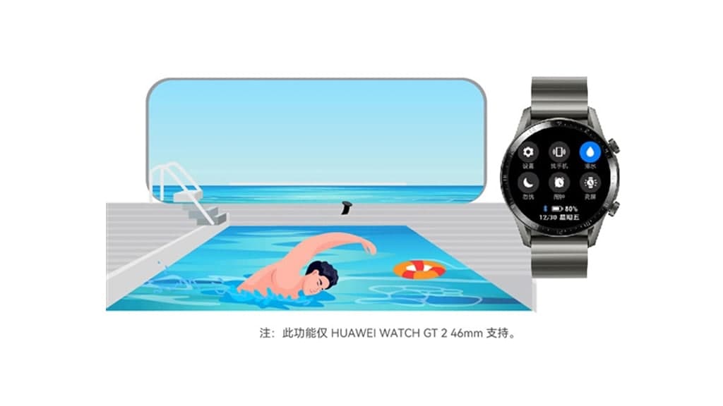Huawei Watch GT 2 one key drainage