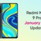 Redmi Note 9 Pro January 2022 update