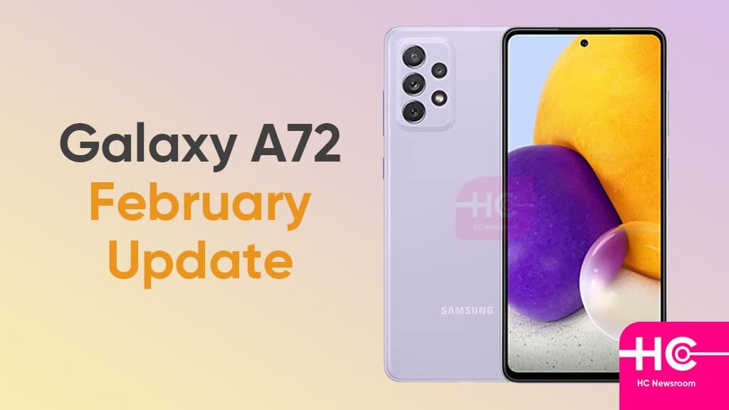 Samsung Galaxy A72 February 2022 update
