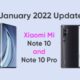 Mi Note 10/Note 10 Pro January 2022 update