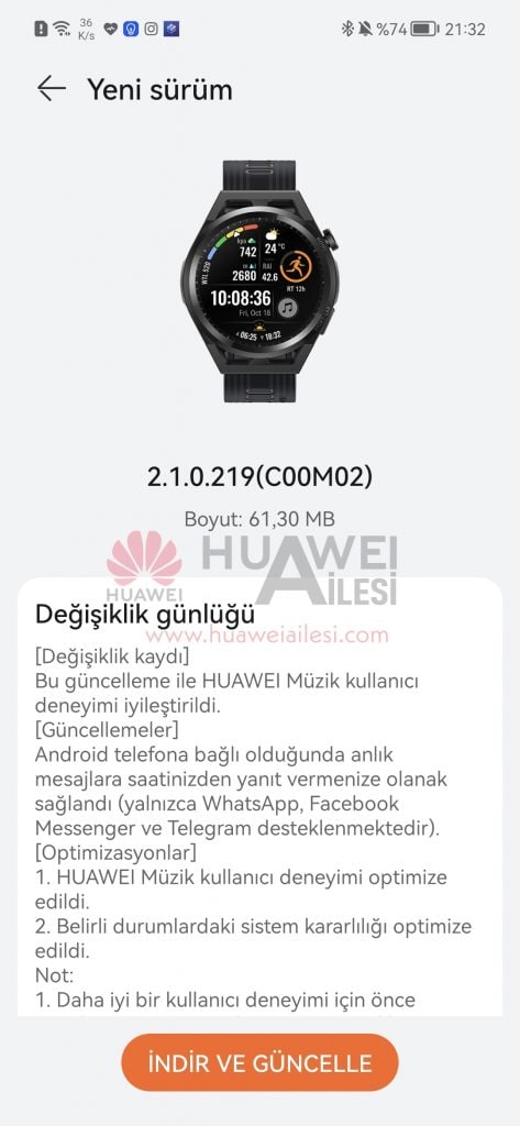 Huawei Watch GT Runner first update
