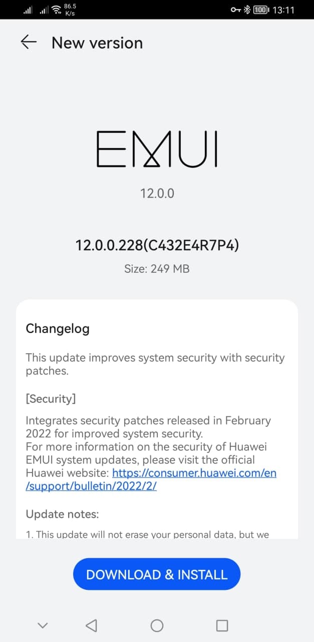 Huawei Mate 30 Pro February 2022 update