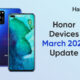 Honor devices March 2022 update