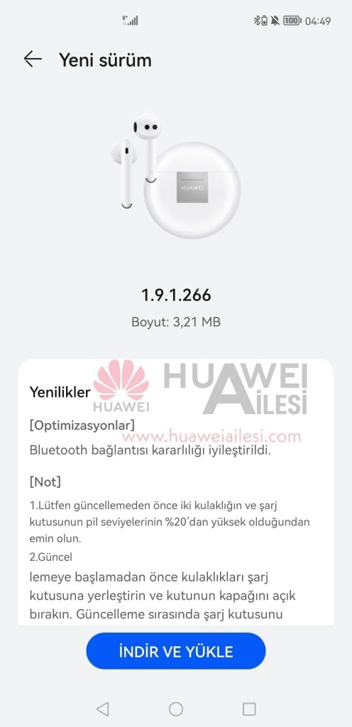 Huawei FreeBuds 4 1.9.1.266 update
