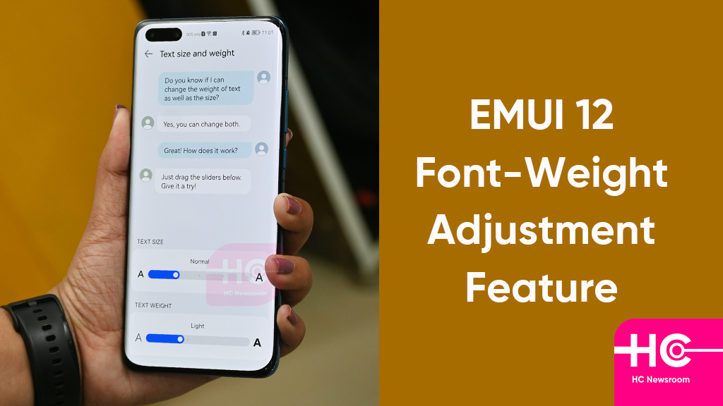 EMUI 12 font adjustment feature
