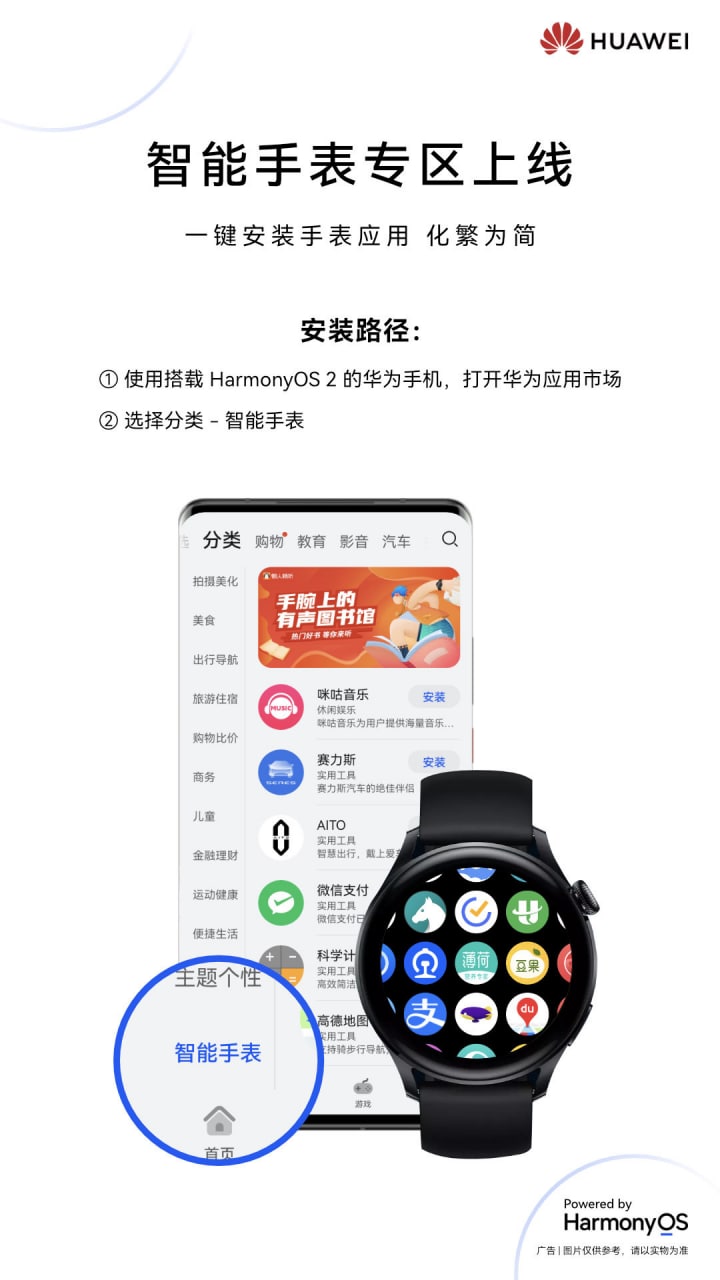 Huawei AppGallery smartwatch section