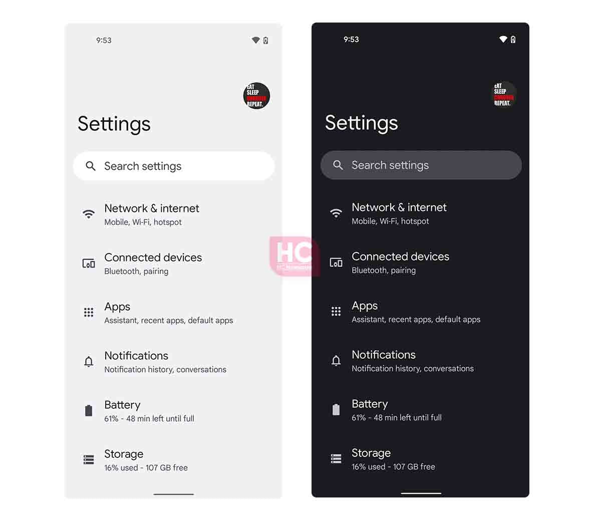 Android 13 settings menu