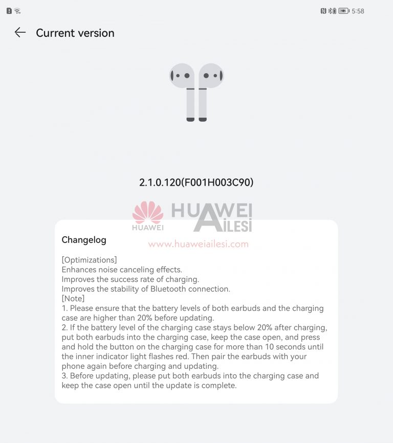 Huawei FreeBuds Pro 2 update