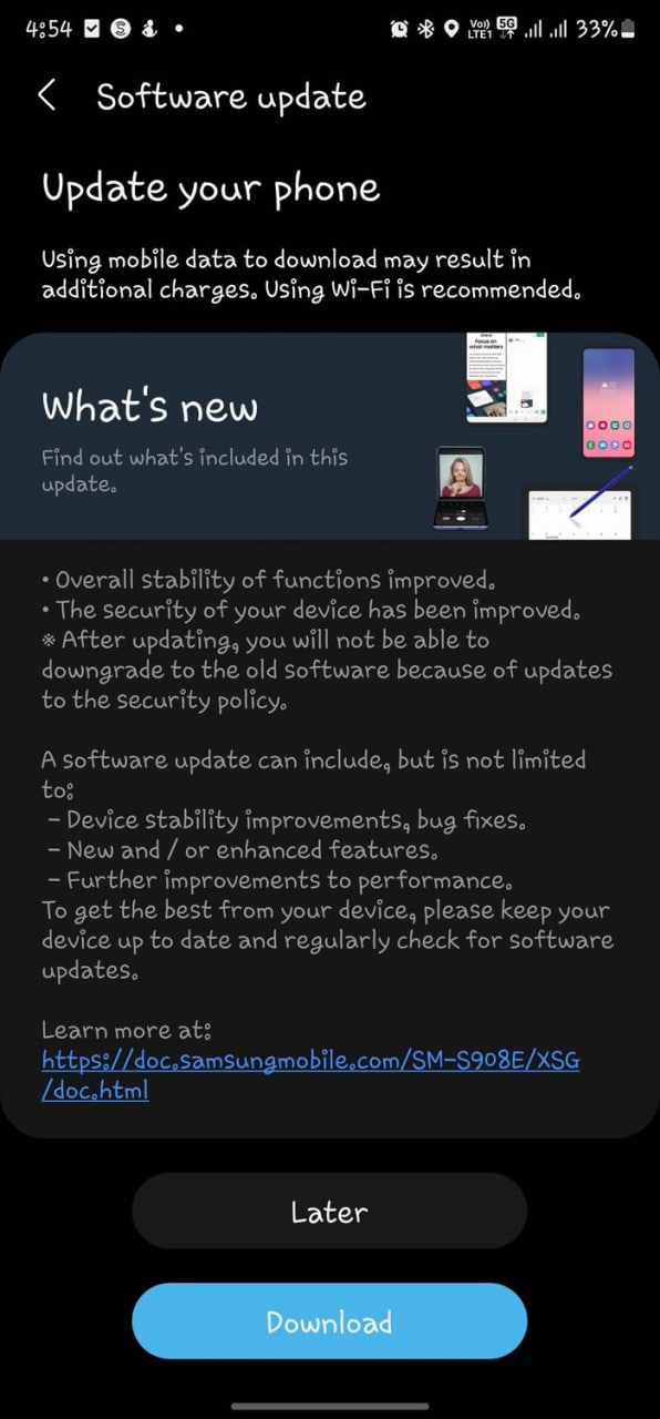 Samsung Galaxy S22 Second June update 