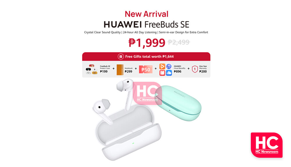 Huawei FreeBuds SE Wireless Semi-in-Ear Bluetooth Earphones, Comfortable  Wearing, Premium Design, Crystal Clear Sound Quality, 24 Hours Long-Lasting