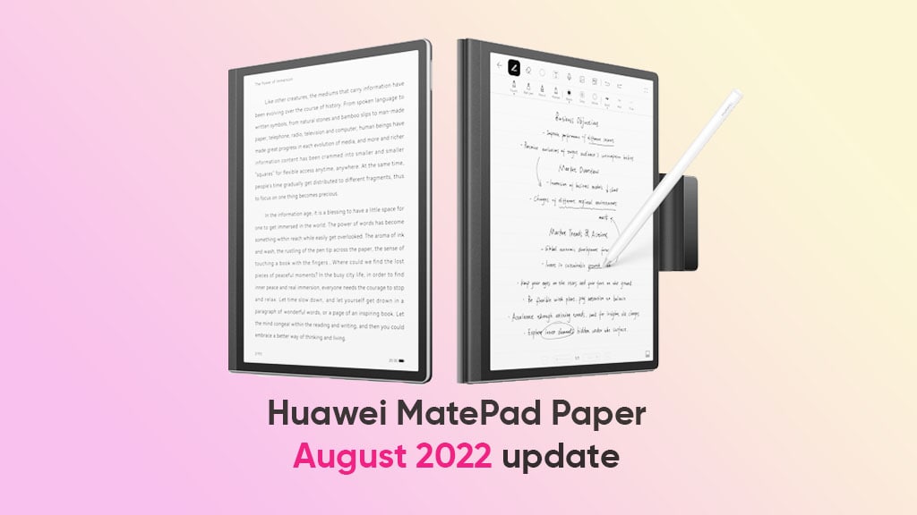 Huawei MatePad Paper gets August 2022 update