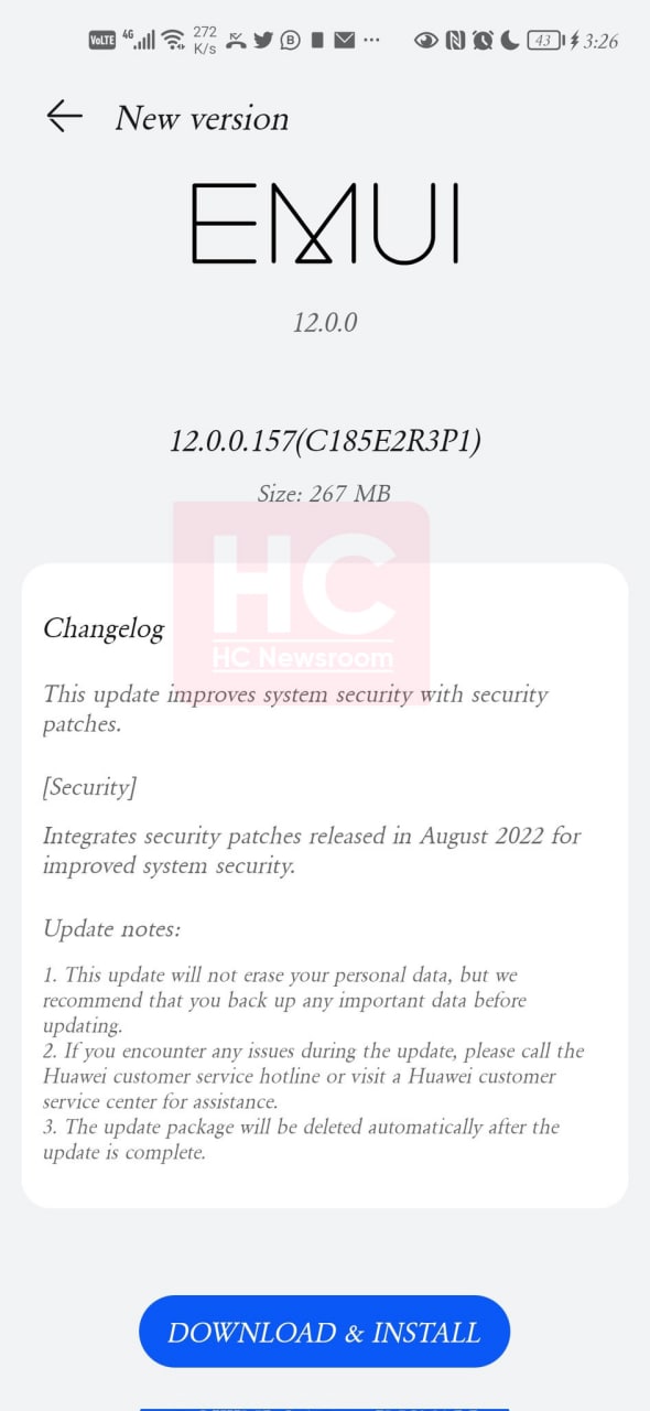 huawei nova 5T august 2022 update
