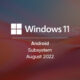 August 2022 Android windows