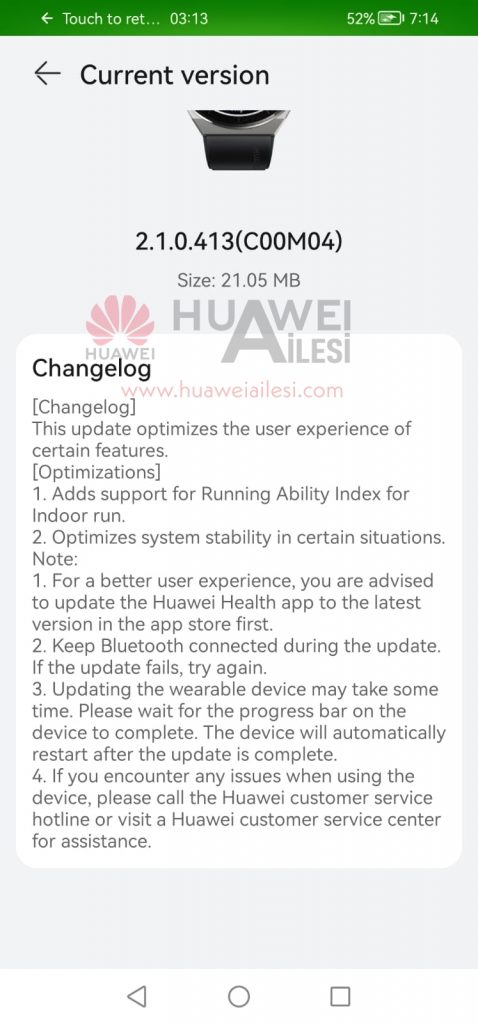 Huawei Watch GT 3 Pro running index