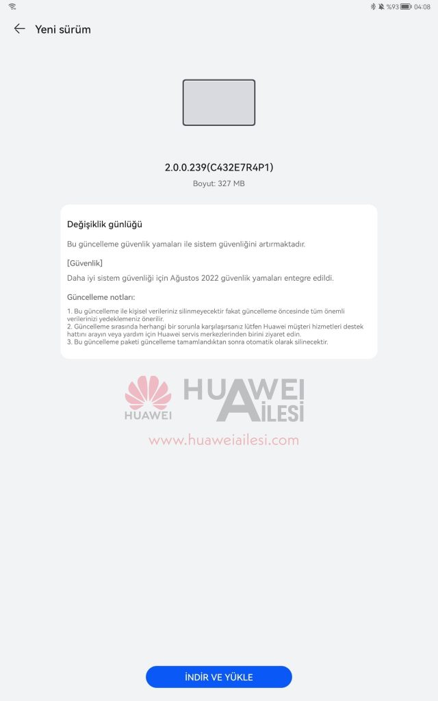 Huawei MatePad Pro 12.6 August 2022 update