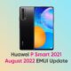 Huawei P Smart 2021 August 2022 update