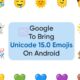 Google Android Unicode emojis