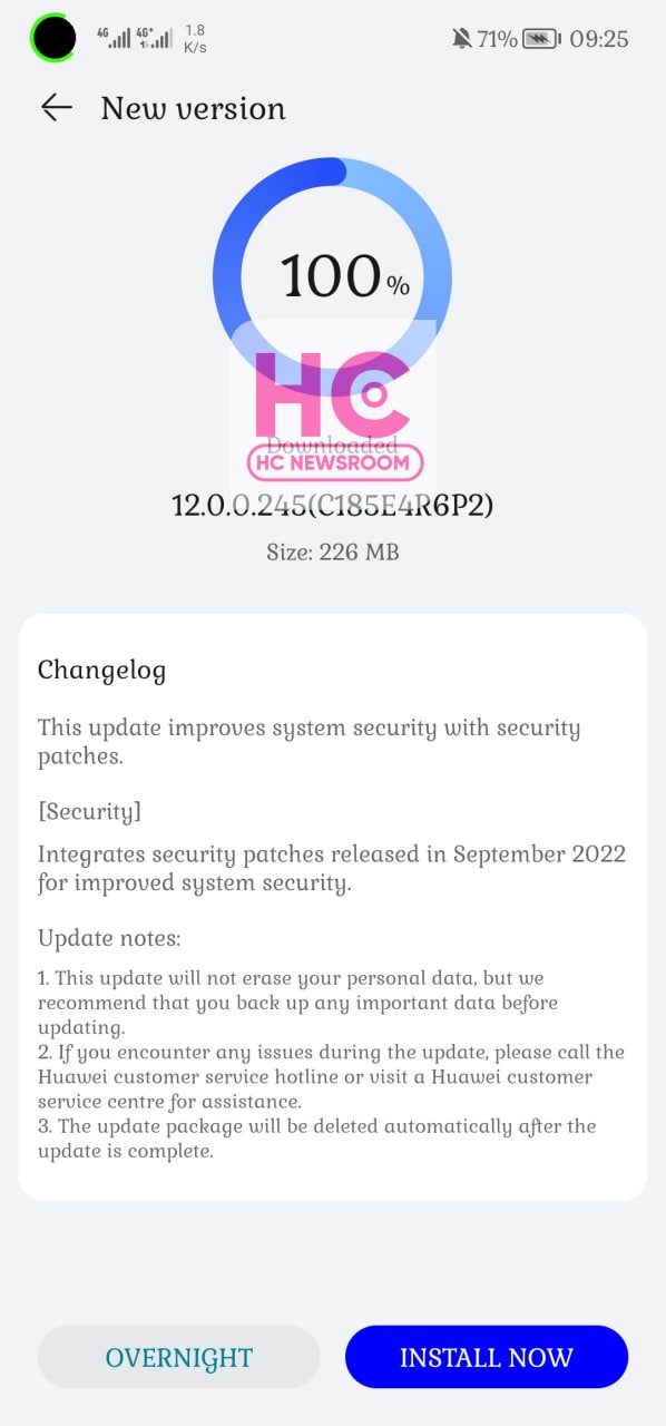 huawei nova 7i september 2022 security update