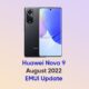 Huawei Nova 9 August 2022 EMUI update