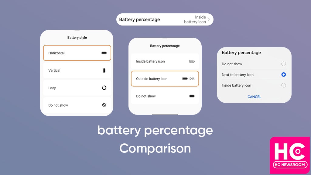 battery percentage comparison