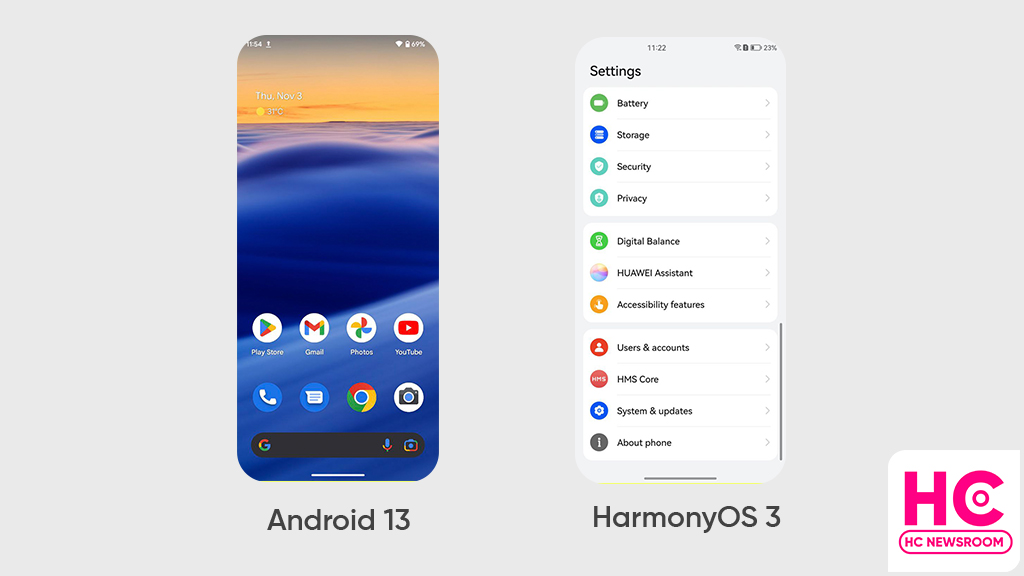 harmonyos 3 navigation bar android 13
