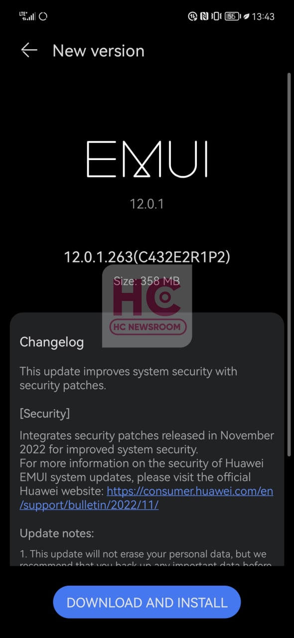Huawei Nova 9 November 2022 update