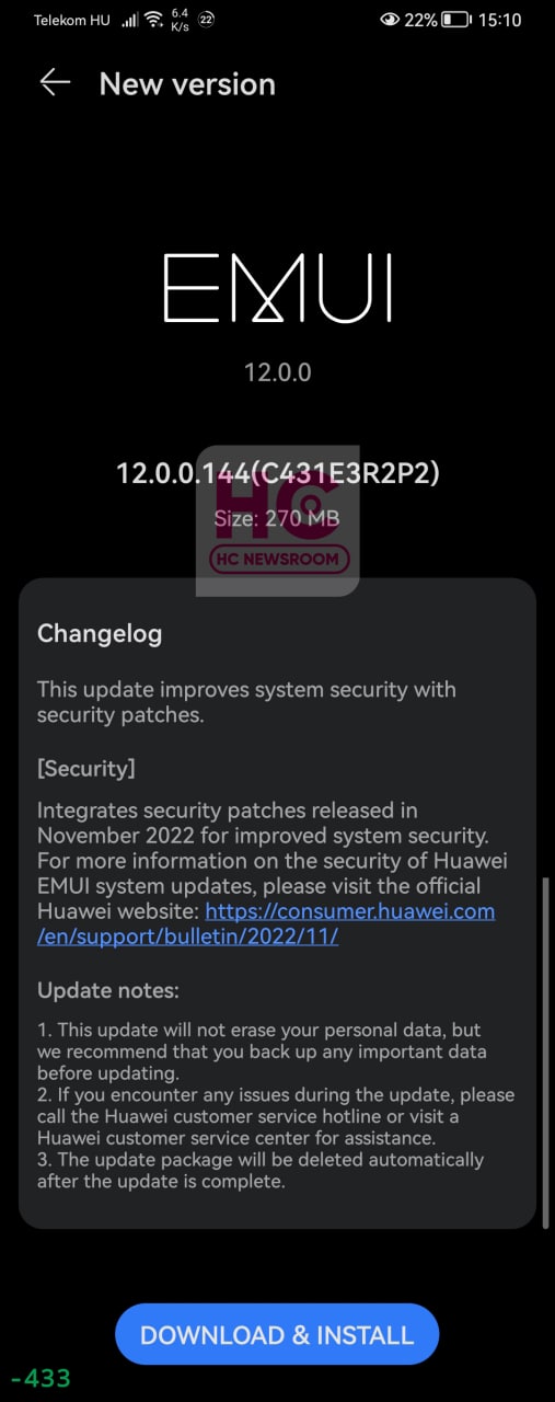 Huawei P30 Pro November 2022 update