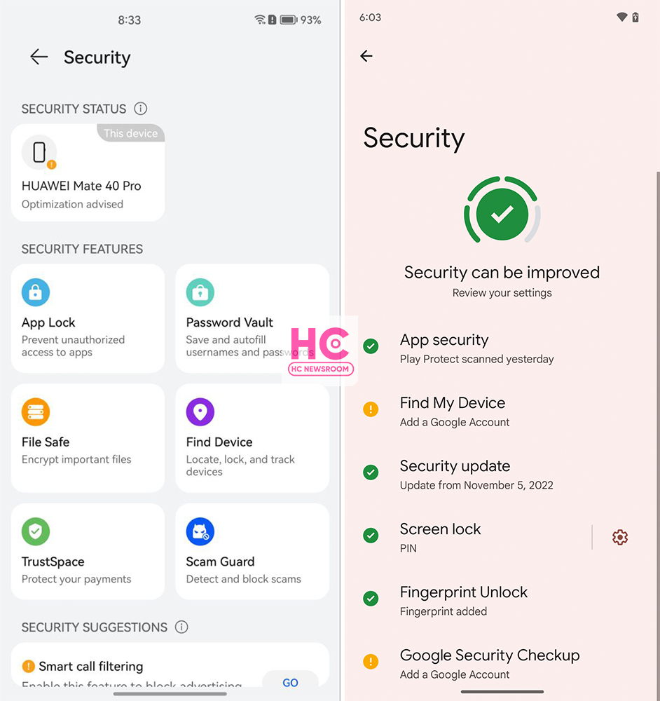 harmonyos 3 android 13 security