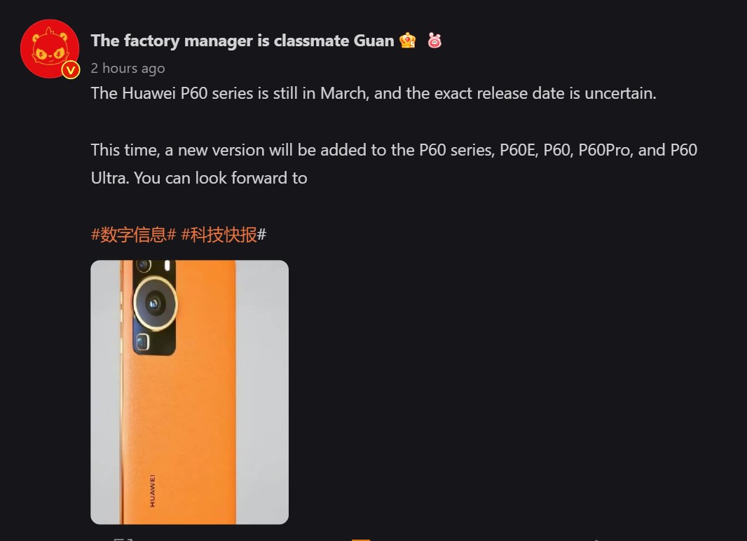 Huawei P60 Ultra Leak