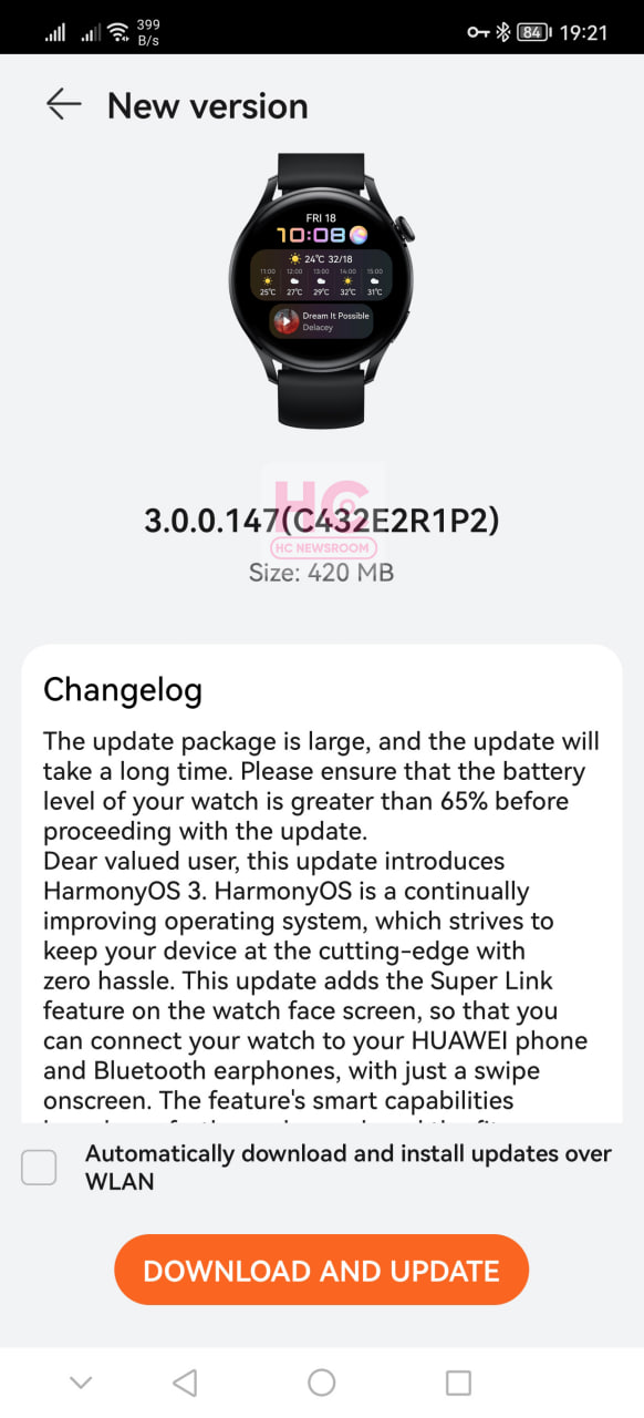 HarmonyOS 3 Huawei Watch 3 expanding