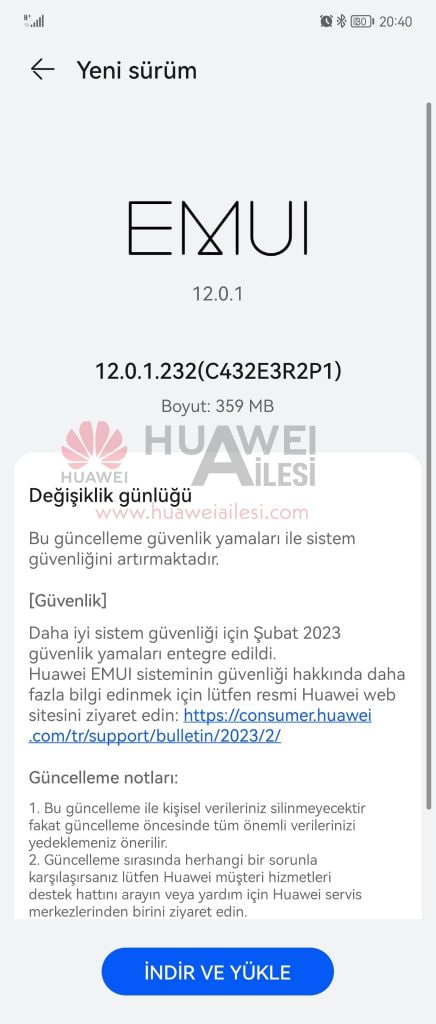 Huawei P50 Pro February 2023 EMUI security update