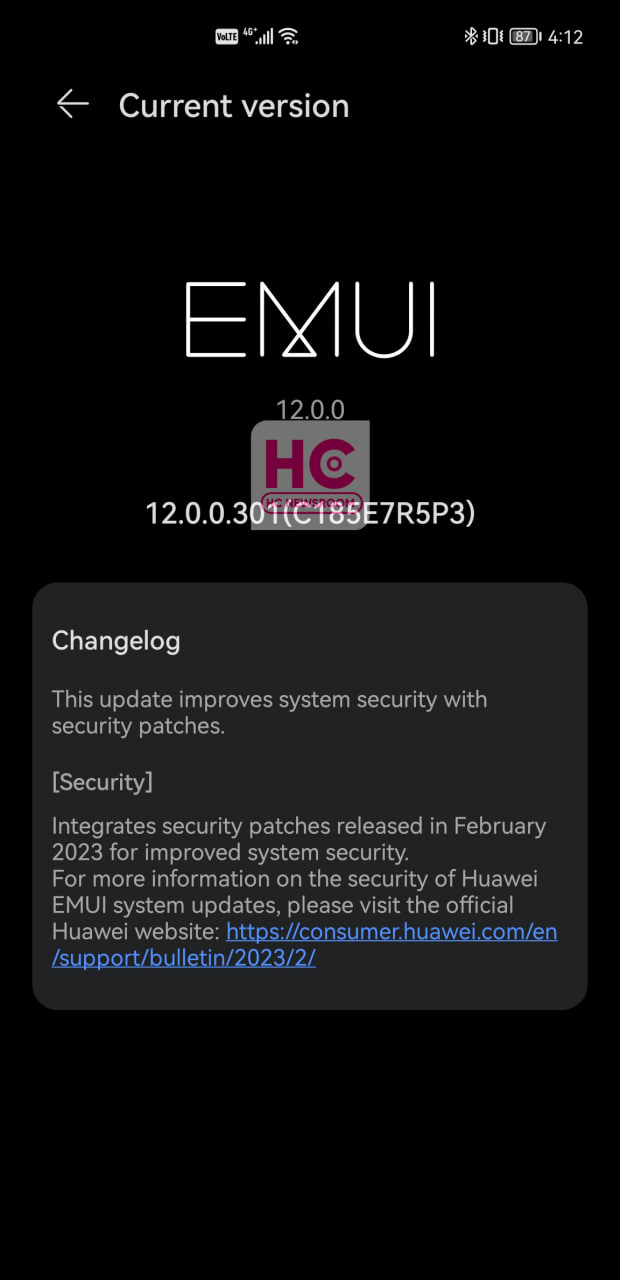Huawei Mate 40 Pro February 2023 EMUI security update
