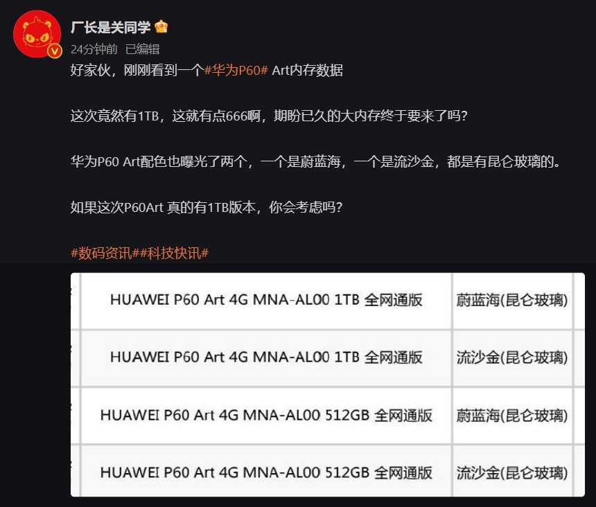 Huawei P60 Art 1TB