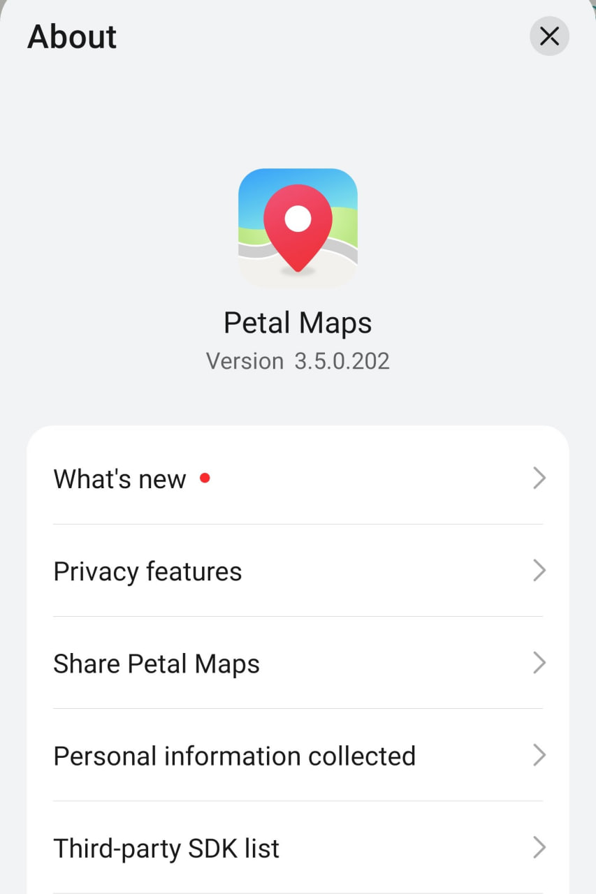 Huawei Petal Maps new features 3.5.202